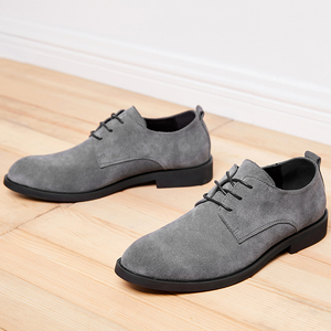 Abito da <span class=keywords><strong>uomo</strong></span> Derby uniforme <span class=keywords><strong>scarpe</strong></span> Oxford alla moda pulisci a colori bassi con lacci in finta pelle scamosciata formale a punta da lavoro - Product Image 5