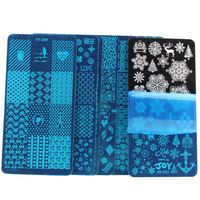 Modèle de tampon d'image d'art d'ongle en acier inoxydable kit d'estampage d'ongle outil personnalisé conceptions de gel d'art d'ongle plaques d'estampage