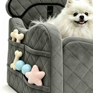 Asiento de coche para perros, protector de cojín para coche, silla de viaje para cachorros, asiento de lujo para mascotas, elevador de asiento delantero y trasero para perros - Product Image 4