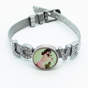 Braccialetto in metallo con Design personalizzato in pelle acciaio inossidabile con sublimazione in bianco-accessorio per mamma '<span class=keywords><strong>papà</strong></span> amore' - Product Image 2