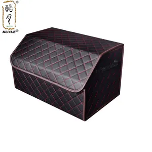 Boîte de rangement de coffre de voiture, boîte de rangement de grande capacité pour outils à usages multiples, sac de rangement en cuir pliable pour boîte de rangement d'urgence