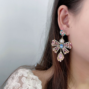 Pendientes de Gota de Agua con Lazo Rosa, Diseño Exquisito y Elegante 2026, Pendientes de Lujo Personalizados para Mujer, Joyería de Moda - Product Image 1