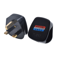 Prise de courant de haute qualité 13A 250V type G BS à 3 broches, câblable, ABS+laiton, noir/blanc, pour câblage EAU, Royaume-Uni, Grande-Bretagne BS1363