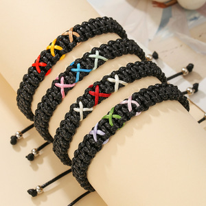 Braided <b>Rope</b> <b>Bracelet</b> Handmade Waxed Thread Adjustable For Men And Women Gift Summer 2025 - Product Image 1