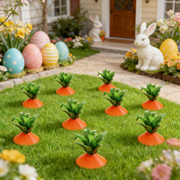Décoration de jardin de Pâques en forme de carotte en plastique de luxe, plantes artificielles imperméables pour l'extérieur, kit DIY personnalisé, installation facile pour la pelouse au printemps