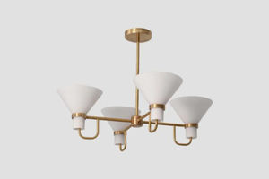 Lámpara de Techo LED Moderna de 4 Luces con Pantalla Metálica MCM, Estilo Sputnik, de Latón Hecho a Mano, para Hogar u Oficina - Product Image 3