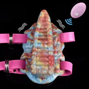 NNSX חדש צבעוני טחינה עם חגורת רטט צעצוע מין לנשים גברים פין נקודת הג לעורר הודעה מאונן קסם מיטת