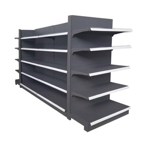 Supermarket Rack Double Sided Solid Shelf Cold Rolled Steel Freestanding Middleweight Vertical Convenience Store Shelves - Product Image 1