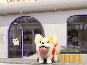 कस्टम कॉर्गी पिल्ला रेसिन मूर्तिकला टिकाऊ कस्टम रंग अनुकूलन आकार कार्टून शैली कला पालतू दुकानों के लिए उपहार - Product Image 3