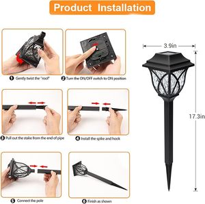 Lámpara de decoración de luz LED de jardín solar e iluminación de <span class=keywords><strong>Camino</strong></span> para césped de Villa - Product Image 4