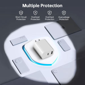 <span class=keywords><strong>Chargeur</strong></span> Super Rapide PD 20W, Charge Rapide QC3.0+, Multi-Ports Double Port 1C1A, Prise US pour iPhone iPad Mac Samsung, Compact Portable, Usine - Product Image 6