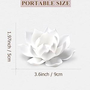 Portacandele in <span class=keywords><strong>Ceramica</strong></span> Bianca Pura a Forma di Fiore di Loto all'Ingrosso - Product Image 2