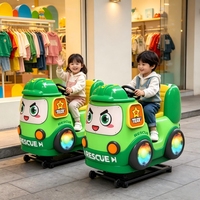 Manège à monnayeur pour enfants, véhicule de sauvetage de dessin animé mignon, machine à bascule pour enfants, jouet d'arcade commercial pour enfants