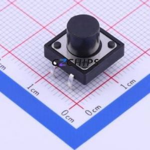 TC-1103-C-K Tactile Switch Through hole Component THT-4P,12x12mm Switch Single Pole Single Throw Round Button 2.6N Through Hole - Product Image 1