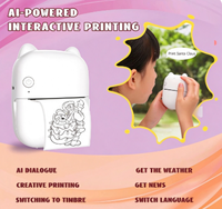 Printer Thermal Mini AI Voice Image Text M8 Baru untuk Lintas Negara, Portabel Nirkabel dengan Baterai 1200mAh Terpasang, Ukuran 57x25mm, Tersedia