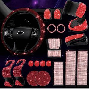Universal Automotive Bling Diamond Leather Cool Steering Wheel <strong>Cover</strong> Sets For Women Steering Wheel <strong>Cover</strong> - Product Image 4
