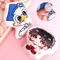 Porte-clés en peluche personnalisé avec photo, breloque de sac, mini-poupée douce qui couine, accessoire de sac à dos, article de support pour fans, cadeau unique