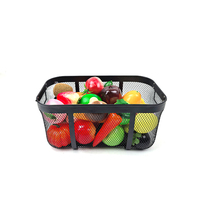Étagère de rangement rectangulaire pour légumes et fruits DaS, grande capacité, panier de rangement en métal avec poignée en métal