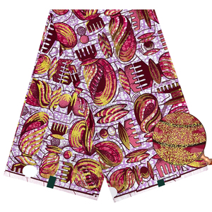 Tissus Cirés Imprimés Africains aux Motifs Classiques, Superbe Qualité avec Éclat Doré pour Couture, <span class=keywords><strong>Pagne</strong></span> et Robe de Soirée - Product Image 6