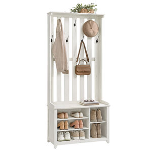 Armoire d'entrée haute blanche de style ferme <span class=keywords><strong>VASAGLE</strong></span> avec banc, <span class=keywords><strong>porte</strong></span>-<span class=keywords><strong>manteau</strong></span> multifonctionnel avec rangement pour chaussures - Product Image 6