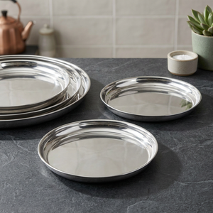 Stainless Steel Eco Friendly Serving <b>Tray</b> <b>Mirror</b> Finish Heavy Duty Platter Dishwasher Safe Snacks Desserts Hotel Restaurant Home - Product Image 3