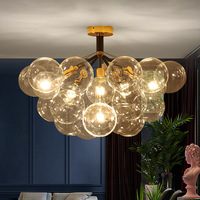 Lampe suspendue créative en verre transparent E27, style nordique, pour salon et restaurant