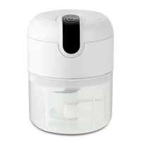Multifunctionele Groente-En Fruithakmachine 250Ml 3 Messen Usb Opladen Elektrische Vleespaper Ui Knoflookmolen