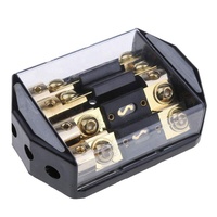 Bloc de distribution de fusibles ANL à plaque dorée à 3 voies 1 x 0GA 3 x 4GA 100A 150A 200A pour amplificateur audio de véhicule de camion Refit Accessoires