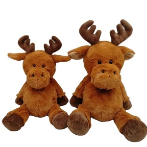 Nhà Máy Tùy Chỉnh Dễ Thương OEM/ODM 8.5 Trong Mềm Đồ Chơi Nhồi Bông Sang Trọng Chất Lượng Cao Ngồi Moose - Product Image 2