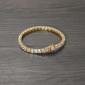 Pulsera de tenis de piedra Pagoda de 4 mm, collar de hip-hop de cobre con una hilera de circonitas. Collar Lijing de Moda Tanjing - Product Image 2