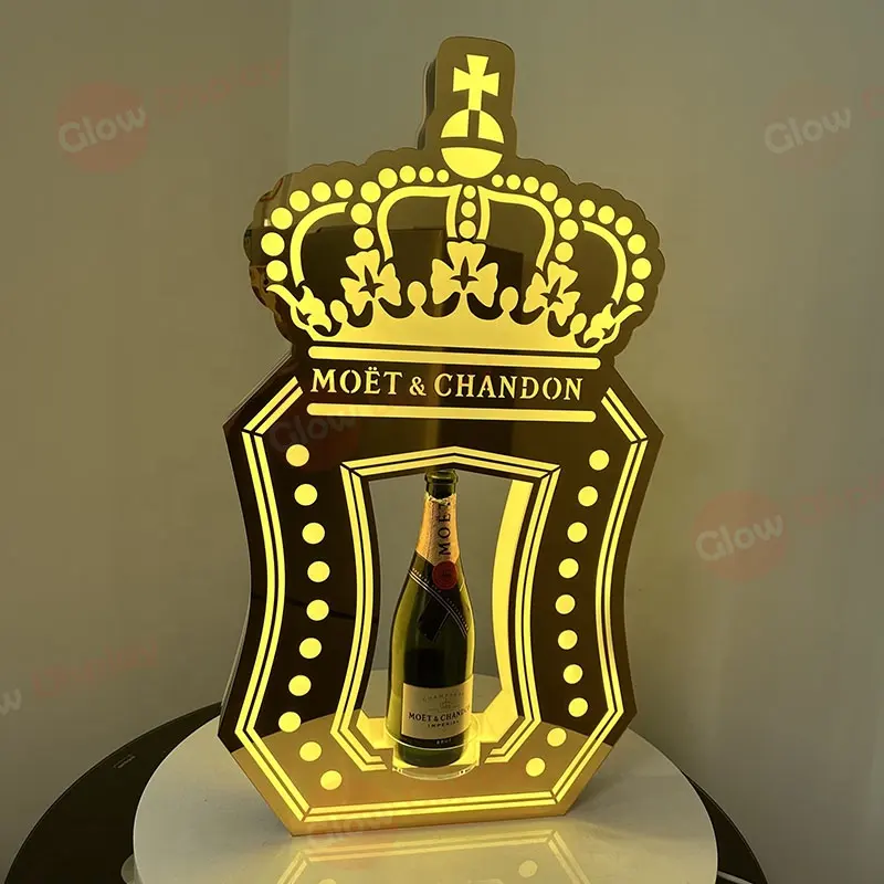 750ml Moe t Customized logo nightclub accessories led ace of spade bottle presenter bottle glorifier