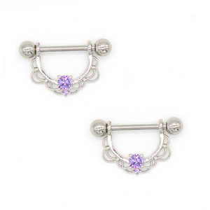 Xinfocus Cơ Thể 14G Thép Không Gỉ Núm Vú Xỏ Kim Cương Piercing Barbell Nhẫn Dễ Thương Tim Núm Vú Đồ Trang Sức Thời Trang Xỏ - Product Image 2
