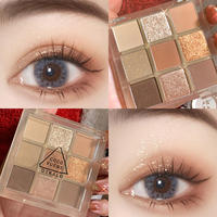 Vente en gros nouvelle palette d'ombres à paupières en métal de maquillage élégant personnalisé emballage de marque privée 9 couleurs de fard à paupières