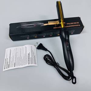 Lisseur et fer à boucler ionique en céramique 2026, peigne chauffant électrique portable à chauffe rapide avec affichage de la température (espagnol/français) - Product Image 5