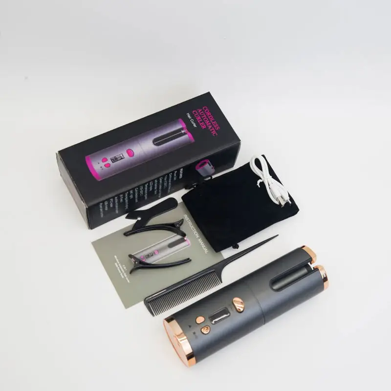 Rechargeable Automatic Rotating Wireless Hair Curler Curling Iron auto rotating ceramic hair curler for Home Garage Use