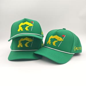 Gorra de Béisbol/Golf Unisex Personalizada de 5 Paneles con Logotipo Bordado, Orificios Cortados con Láser, Tela Impermeable de Sarga, Ajustable, Diseño Deportivo con Estampado de Leopardo - Product Image 1