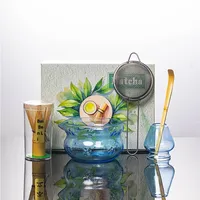 Ensemble de thé matcha Kung Fu en verre à arc, style japonais et minimaliste, résistant à la chaleur, écologique, avec support de séparation, pour un usage domestique