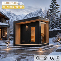 Sauna extérieur hybride Ploutara, infrarouge électrique, modulaire, en bois massif canadien A+, éco-responsable, pour hiver, villa, resort