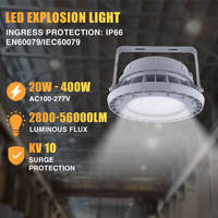 Lumière LED Ex 100W Atex Zone21 5000K 230V d'urgence 3h à suspendre au poteau