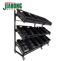 Ownace 1200Mm Aangepaste Metalen Meerlagige Winkel Winkel Groenteplanken Supermarkt Groente Fruit Display Rek