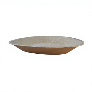 Egg shape Palm Leaf <b>Disposable</b> <b>Plate</b> Modern Takeaway Dish Biodegradable Natural Material - Product Image 2