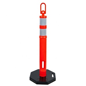 Marcador de guía de estacionamiento de Seguridad de Carretera, plástico PE, reflectante, poste delineador de tráfico, channelize, con base de goma pesada - Product Image 1