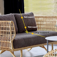 Chaises longues modernes en mousse rembourrée pour jardin, terrasse extérieure, salon d'événements, chaise en rotin