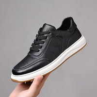 Zapatillas bajas con cordones para hombre, de cuero de vaca de primera calidad, suela de goma antideslizante, ligeras, transpirables, para uso diario informal, OEM