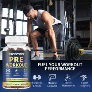 Gomitas <span class=keywords><strong>Pre</strong></span>-Entrenamiento Ausreson OEM, Apoyo al Crecimiento Muscular, 5g de Creatina, Gomitas de Suplemento <span class=keywords><strong>Pre</strong></span>-Entrenamiento para Hombres y Mujeres - Product Image 2
