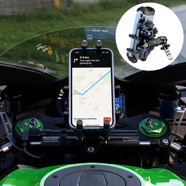 Kewig High-Speed Lock Bicycle Motorcycle Accessory Anti-Theft Vibration Dampener Waterproof Aluminium Mobile Phone Holder Mount