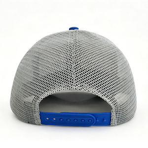 Custom 3D Embroidery Logo 5 Panel Cotton Mesh Cap a Frame Curved Brim Trucker <b>Hat</b> OEM BSCI Manufacturer <b>Wedding</b> <b>Navy</b> <b>Blue</b> - Product Image 6