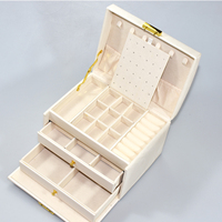 Boîte de rangement pour bijoux de grande taille fabriquée à Fuxin, Fujian, à double couche, avec des plateaux de capacité, modèle DS-FFX-20251072, élégante et portable