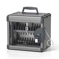 Glosen Boîte de rangement sécurisée pour téléphones portables en alliage d'aluminium, 24/36/48 emplacements, rectangulaire, fixation murale, pour salle de classe, avec serrure, gris personnalisé, minimaliste, 2 kg