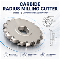 Fraise à rayonner en carbure, fraise à arrondir les coins, fraise latérale à pointe brasée, taille personnalisée pour l'usinage CNC des métaux